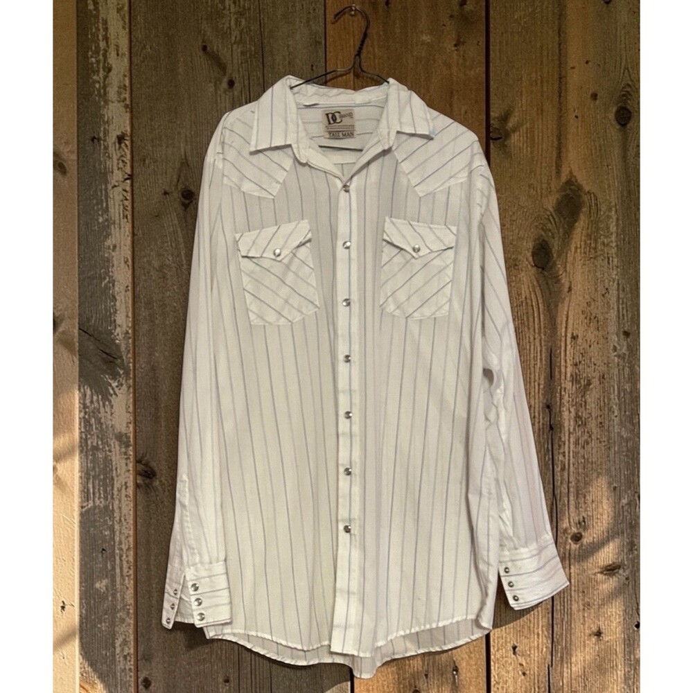 Vintage1970s Western Pearl Snap Shirt DC Handsome Rodeo Cowboy Stripe Top L